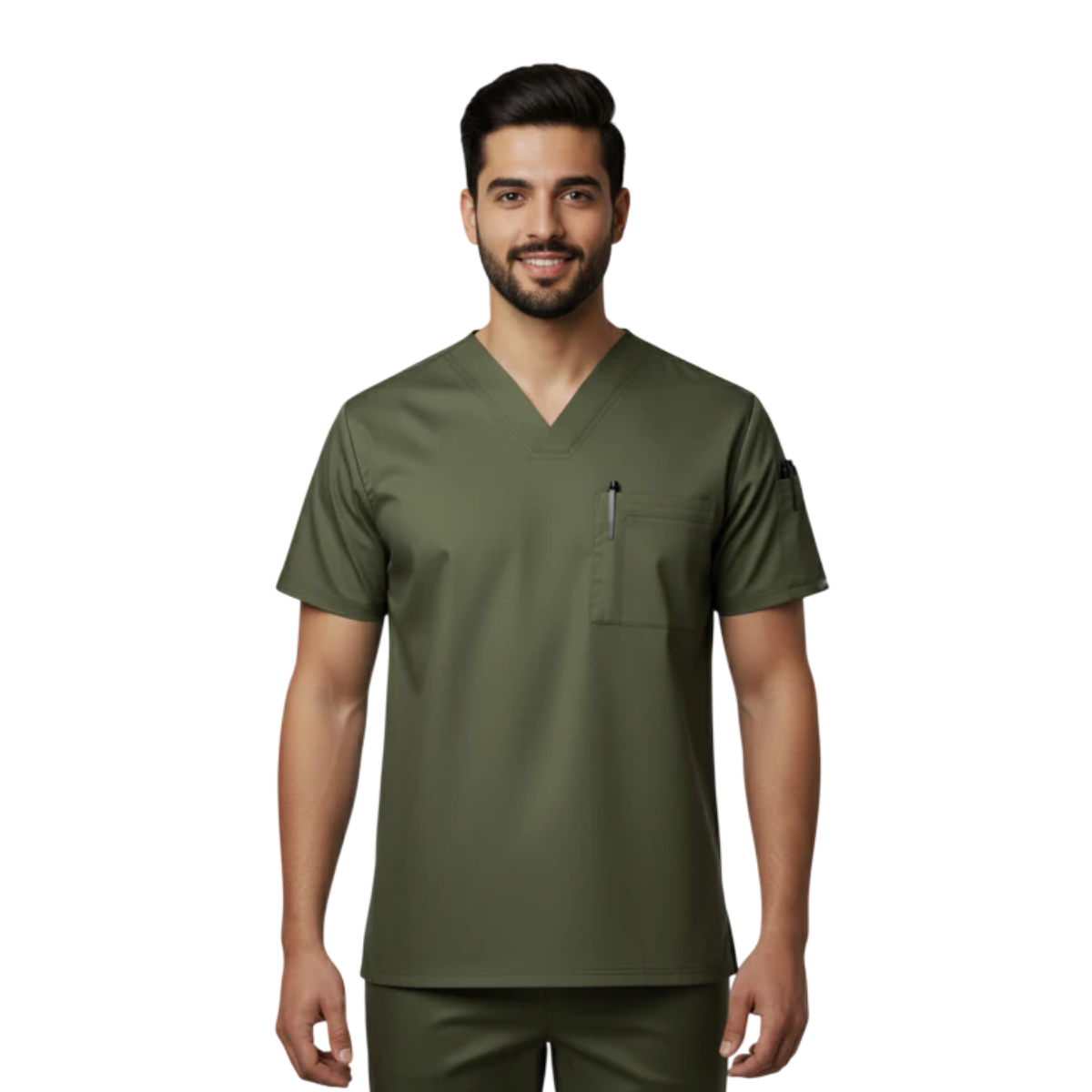 Untitled design (77) Men's 3-Pocket V-Neck Scrub - Image 1