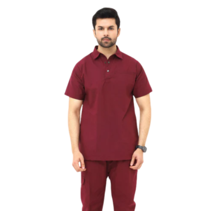Men’s Classic Polo Neck Medical Scrub – Cotton Polyester Blend